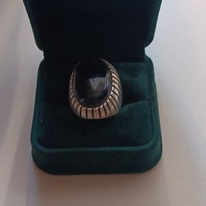Silver Onyx Ring Size 6 to 7